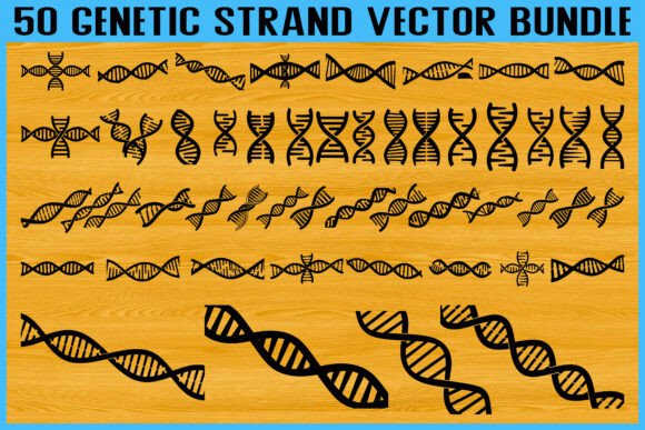 50 Genetic Strand DNA Vector Bundle for Modern Blog and Craft Graphics