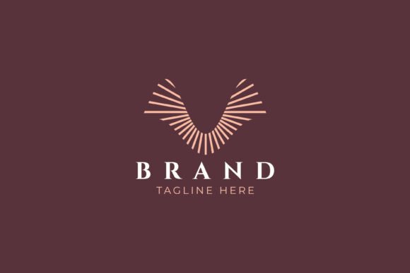 Abstract Wings and Sunray Luxury Logo: A Modern Design for Professional Branding