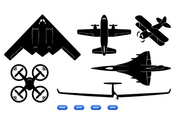 Aircraft Silhouette Vector SVG: A Bold Graphic Asset for Crafts and Branding Projects
