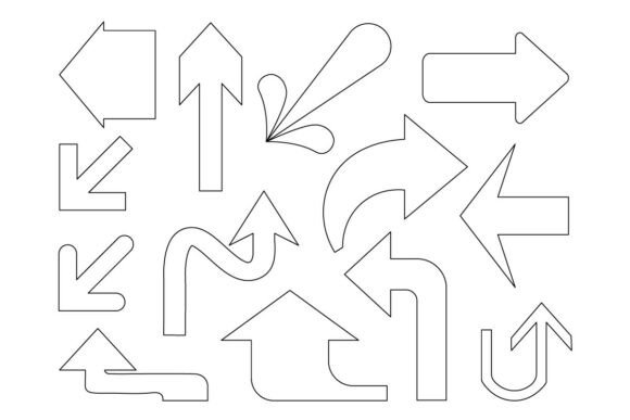 Arrow SVG Bundle Outline Direction Set: A Modern Graphic Design Asset for Content Creators