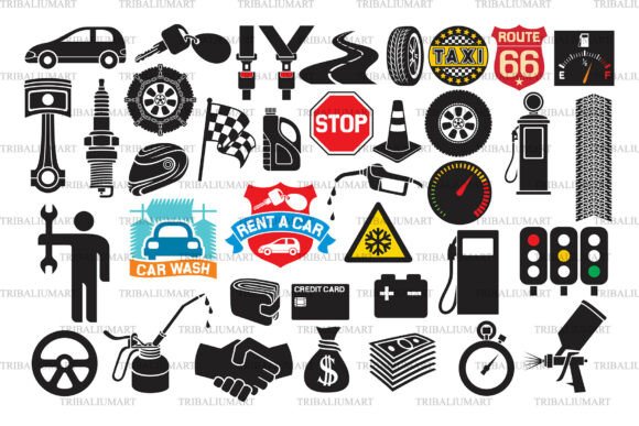 Big Car Icons SVG Bundle – Perfect for Automotive Crafting Projects