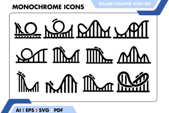Bold Roller Coaster Icon Set: A Graphic Designer’s Perspective on Modern Design Assets