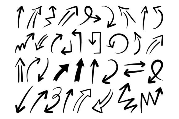 Doodle Arrow Set Hand Drawn Icon SVG: A Versatile Graphic Design Asset