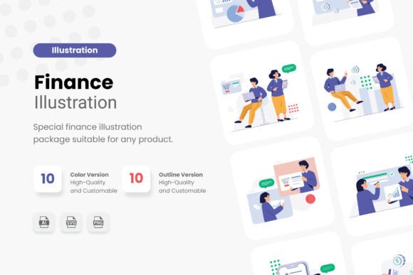 Finance Illustration: A Modern Graphic Design Asset for Business Projects