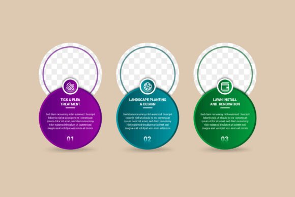 Five Circle Page Box Infographic: A Vibrant Graphic Design Asset for Creative Projects