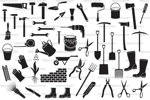 Garden Tools Icons SVG: A Versatile Graphic Design Asset for Handmade Creations