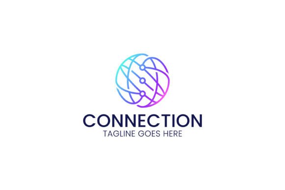Global Connection Network Tech Logo: A Modern Graphic Design Asset for Branding