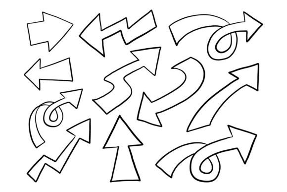 Hand Drawn Arrow Doodle Bundle Set for Digital Designers