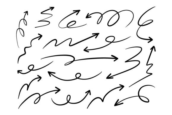 Hand Drawn Arrow Doodle Elements Set: A Versatile Graphic Design Asset for Bloggers and Publishers