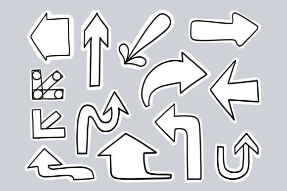 Hand Drawn Arrow SVG Bundle Set Pack: A Versatile Graphic Design Asset for Digital Sellers