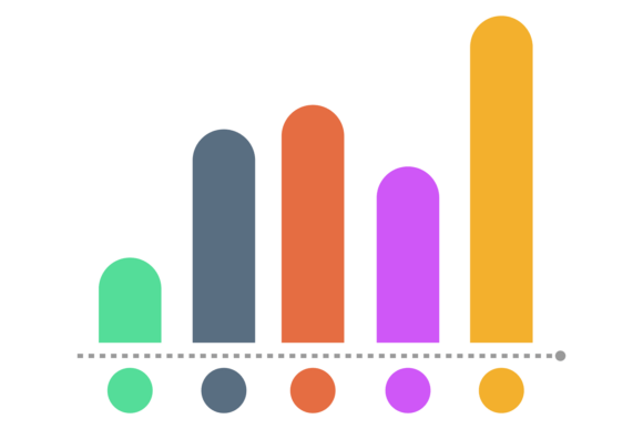 Infographics Color Icon: A Modern Column Chart for Design Projects