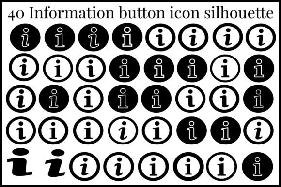 Information Icon Silhouette Set – 40: A Clean Graphic Design Asset for Digital Sellers
