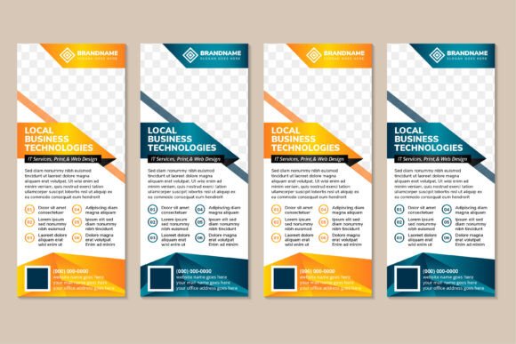 Local Business Vertical Banner: A Modern Graphic Design Asset for Print and Web