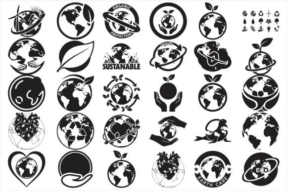Meaningful Earth Care Symbol Silhouettes: A Designer’s Take on Eco-Friendly Branding Graphics