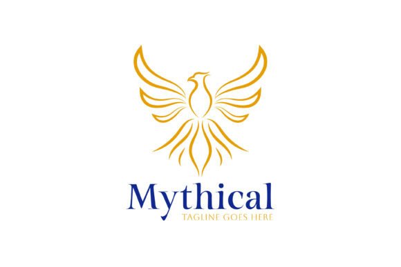 Mythical Phoenix Golden Logo Design: A Graphic Asset for Rebirth and Branding