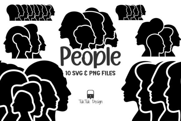 People Face Silhouette SVG PNG Icon for Local Business Branding