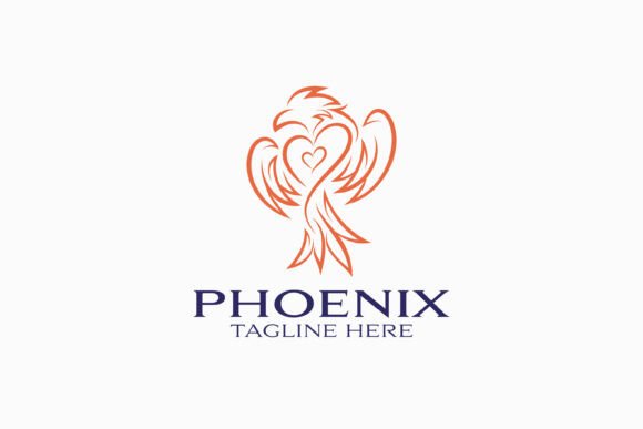 Phoenix Flying Bird Symbol Abstract Logo: A Graphic Design Asset for Crafters