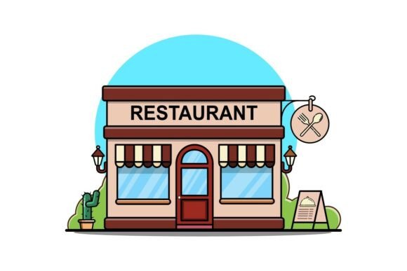 Restaurant Building Icon: A Versatile Graphic for Modern Branding