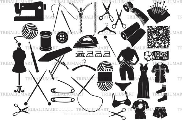 Sewing Icons Set - Tailoring for Commercial Graphics and Digital Products
