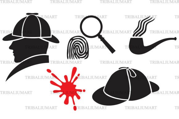 Sherlock Holmes Icons Set: A Timeless Graphic Design Asset for Themed Projects