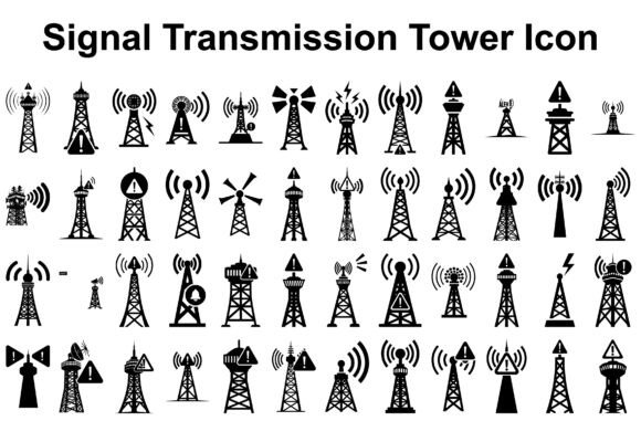 Signal Transmission Tower Icon: A Bold Graphic for Modern Design Projects