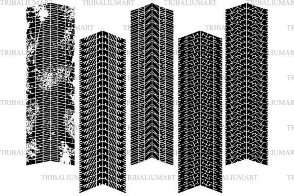 Tyre Tread Patterns Set: A Graphic Design Asset for Automotive-Themed Branding